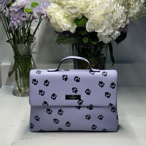 Kate Spade Davie Cosmetic Travel Bag Paw Prints in RARE Lavender EUC!